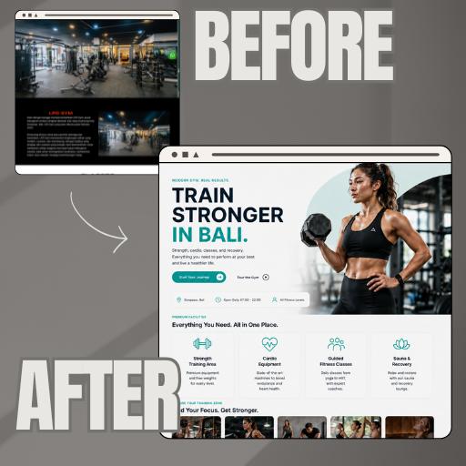 GYM before and after website redesign example