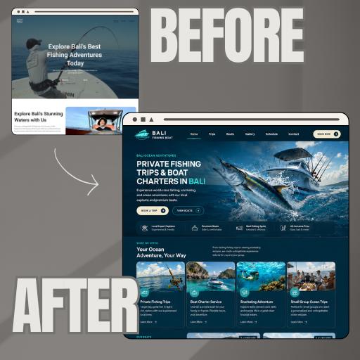 Fishing Boat before and after website redesign example