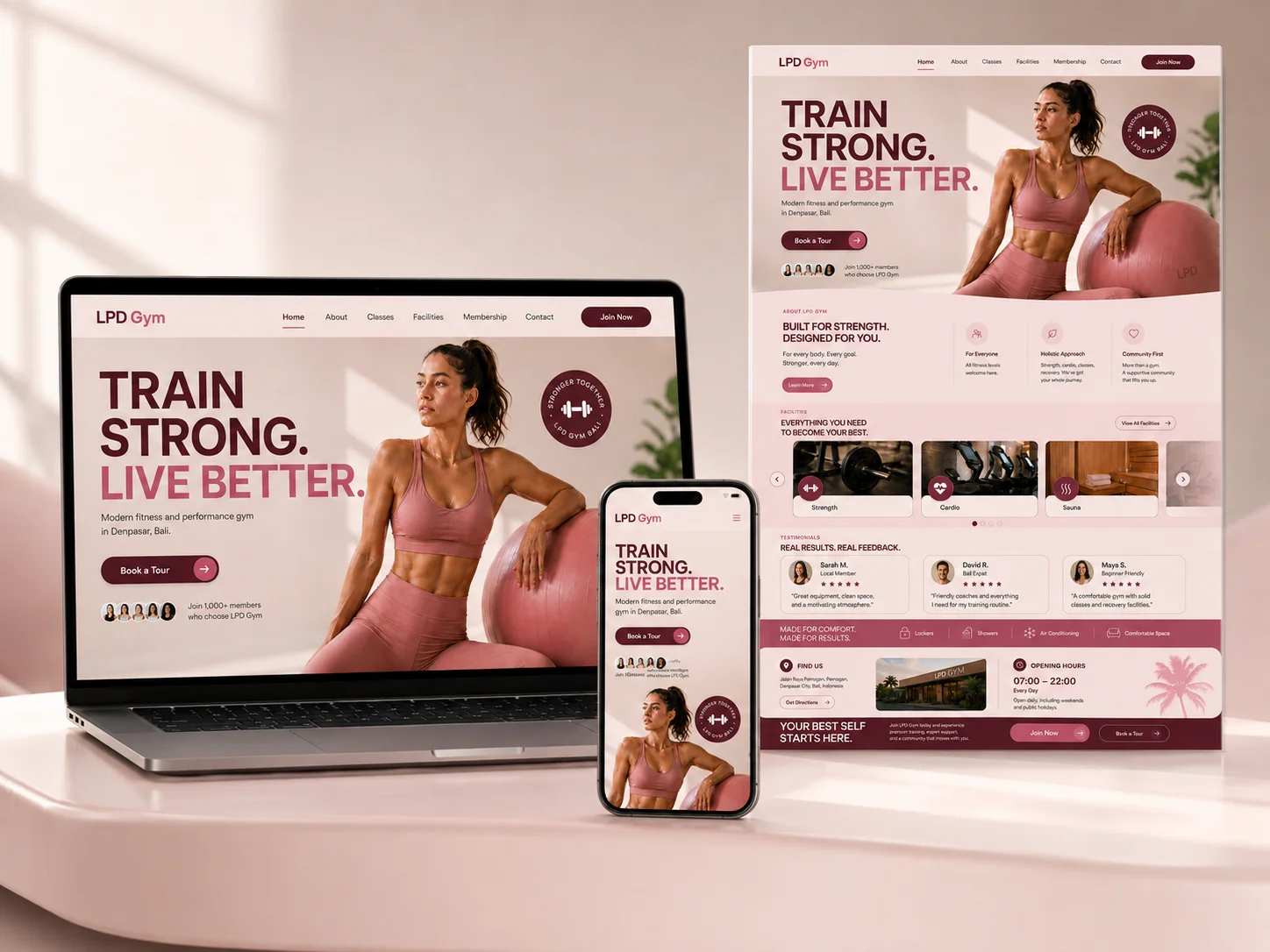 LPD Gym website mockup