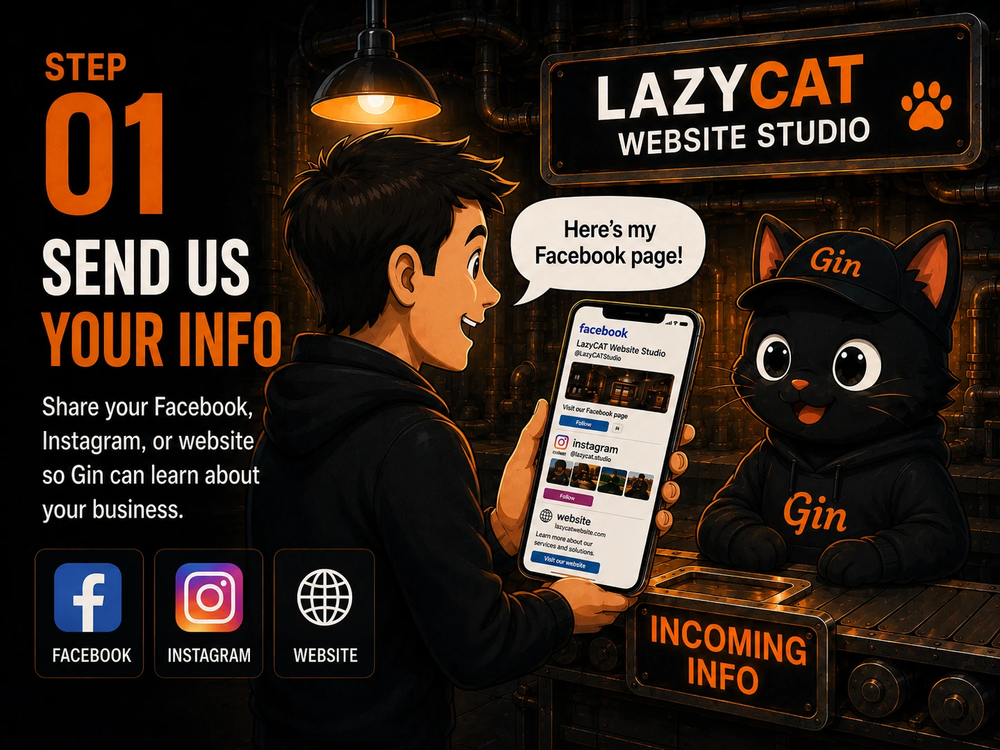 Step 01 — Send us your info