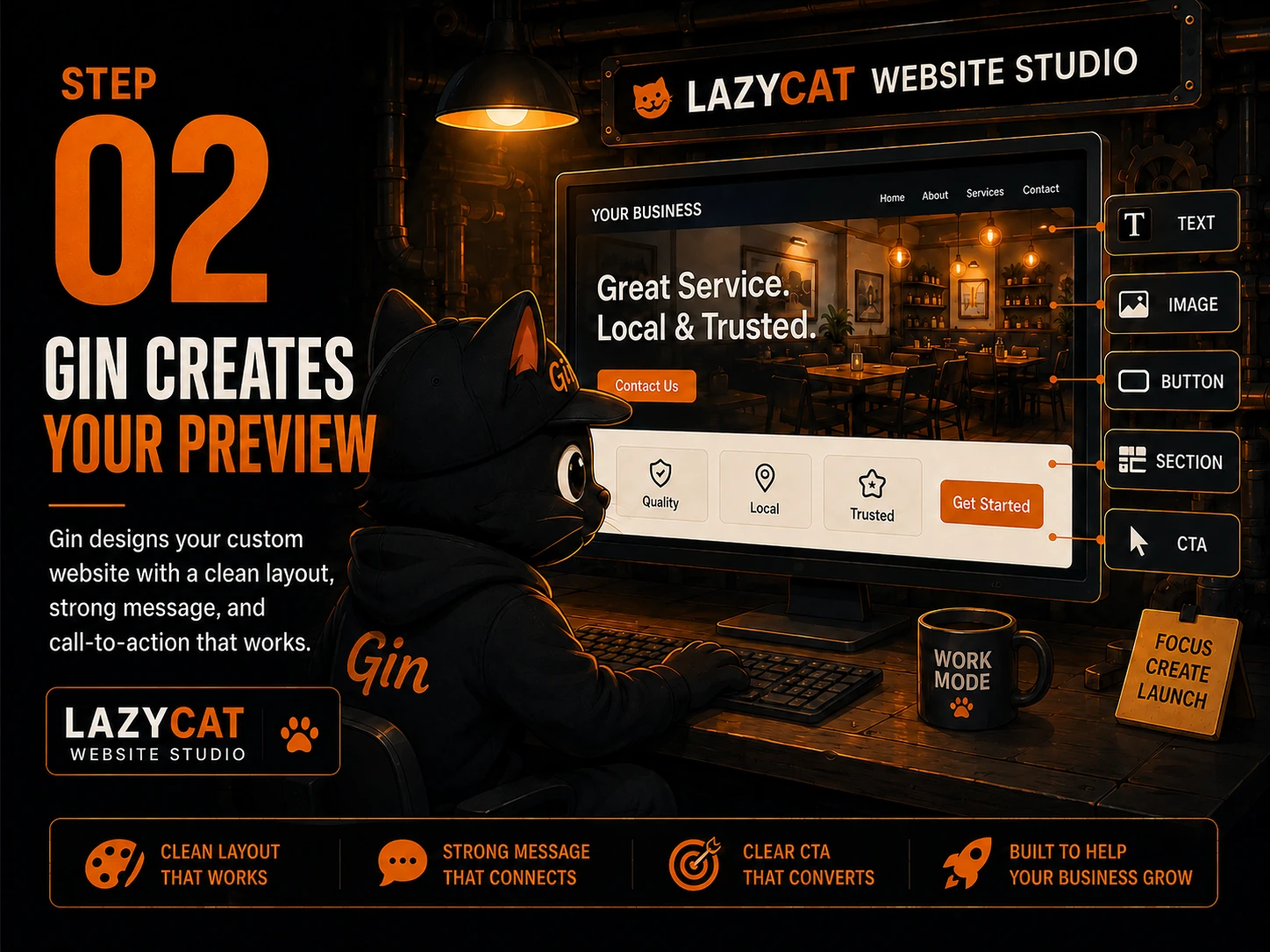 Step 02 — Gin creates your preview